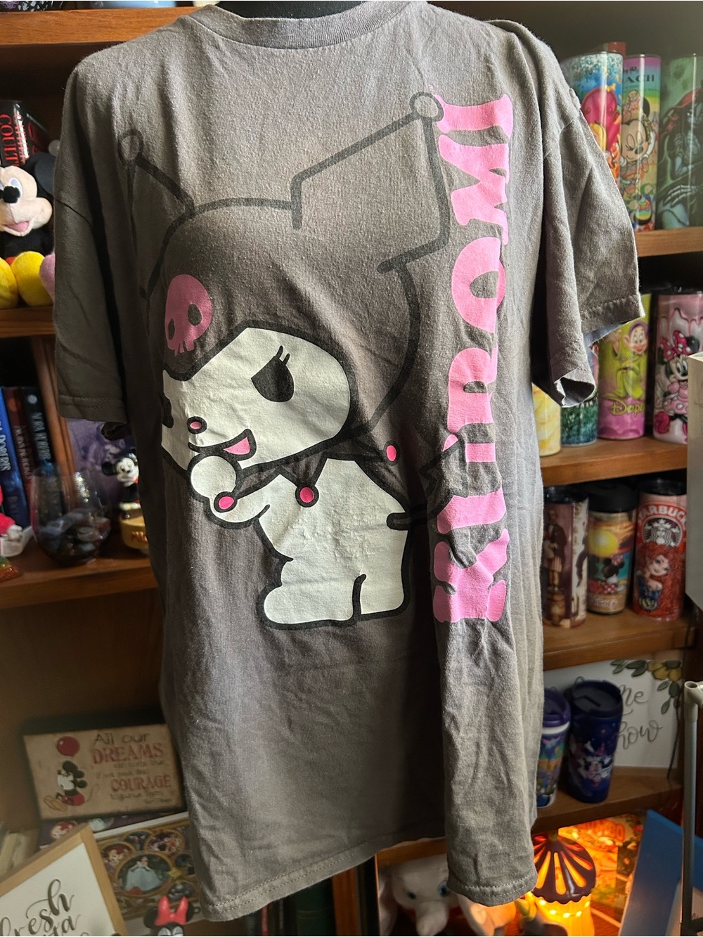 Kuromi women’s T-Shirt in Gray and Pink